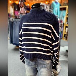 NEW Navy Stripe Knit Sweater